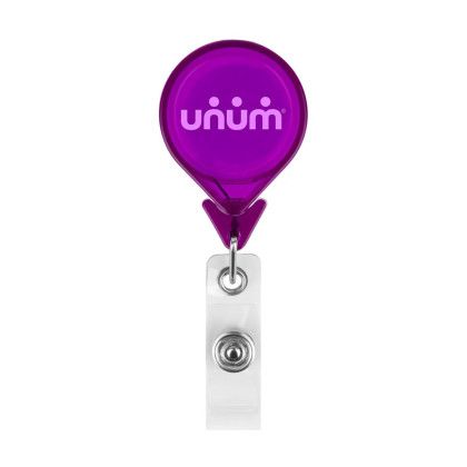 Custom Tear Drop Retractable Badgeholder - Purple
