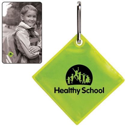 Custom Diamond Reflective Zipper Pull - Neon Yellow 