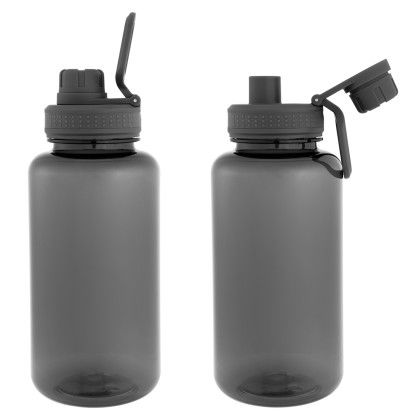 Custom 34 oz. Jessie RPET Bottle - Translucent Charcoal Front View