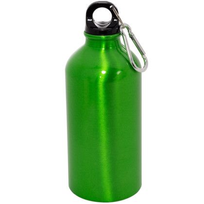 Green Lime BPA Free Aluminum Water Bottles in Bulk | 17 oz Aluminum Bottle | Personalized Metal Water Bottles with Carabiners