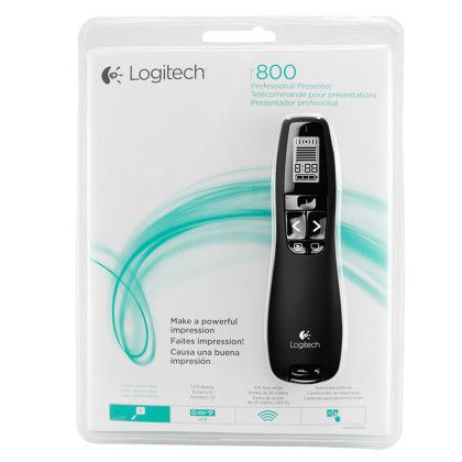 Custom Logitech R800 Professional Presenter (Green Laser) - Black Pacakaging View