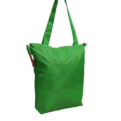 Custom RPET Zip Tote - Green Back View