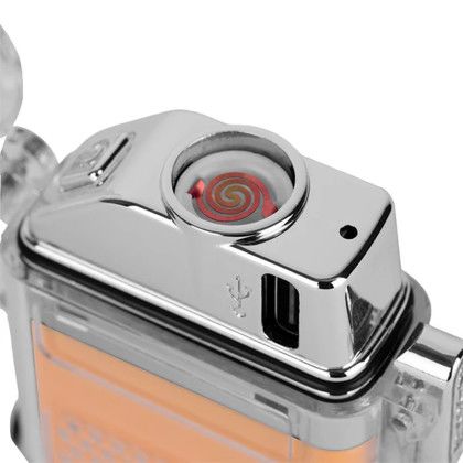 Custom IgniteLume Flashlight & All-Weather Lighter - Yellow Lighter View