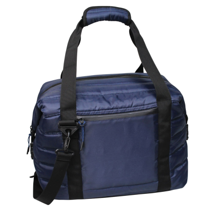 Custom Siberian Quilted 40 Can Cooler Duffel Bag - Navy Back View