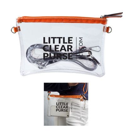 Custom Clear Crossbody Purse - Clear/Orange 