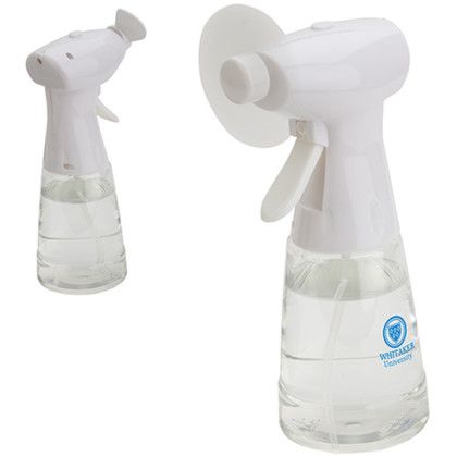 Custom Stay Cool Spray Bottle & Fan - White Custom Stay Cool Spray Bottle & Fan - White