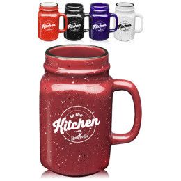 Custom 16 oz Savannah Ceramic Personalized Mason Jars - All Colors 