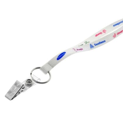 Thin Screen Printed Lanyard with Imprinted Logo | Lanyard Giveaways