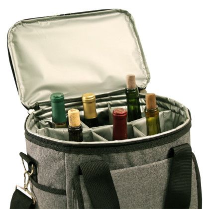 Custom Watson 6 Bottle Wine Cooler - Grey Open Top View