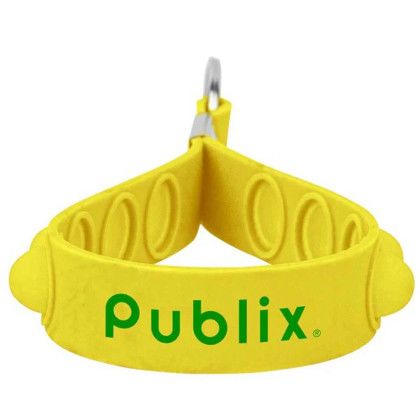 Imprinted Logo Popper Stress Reliever Key Chain - Yellow