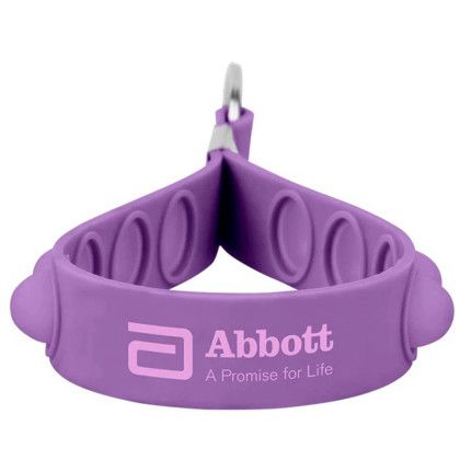 Imprinted Logo Popper Stress Reliever Key Chain - Purple