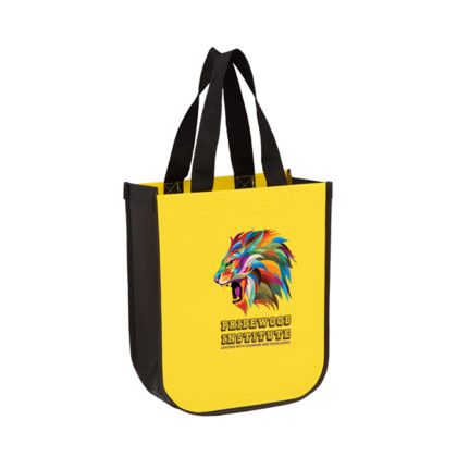 Custom Matte Laminated Designer Tote Bag - Full Color - Yellow Custom Matte Laminated Designer Tote Bag - Full Color - Yellow