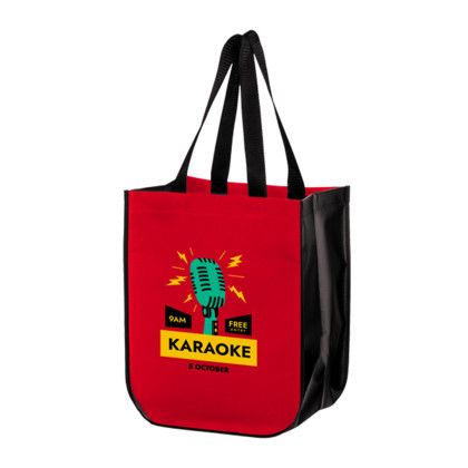 Custom Matte Laminated Designer Tote Bag - Full Color - Red Custom Matte Laminated Designer Tote Bag - Full Color - Red