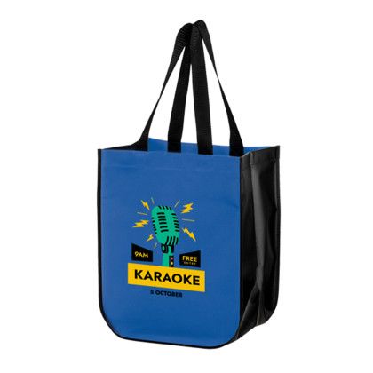 Custom Matte Laminated Designer Tote Bag - Full Color - Royal Blue Custom Matte Laminated Designer Tote Bag - Full Color - Royal Blue