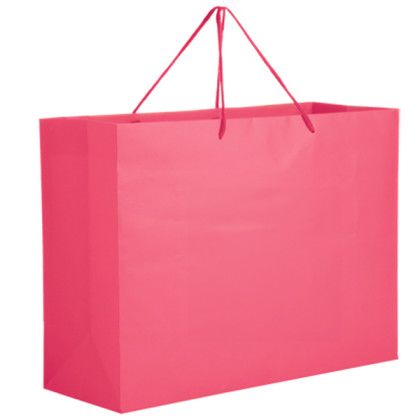 Custom Foil Stamp 16 x 12 Matte Laminate Euro Tote with Gusset - Pink