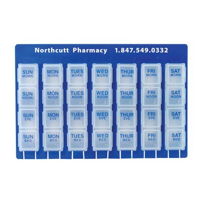 Custom 28 Slot Pillbox - Blue With White Custom 28 Slot Pillbox - Blue With White