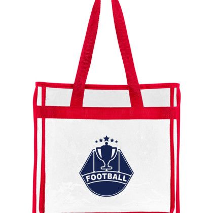 Custom All Access Clear Tote Bag - Red