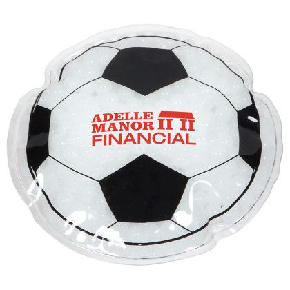 Custom Soccer Ball Hot/Cold Pack - White 