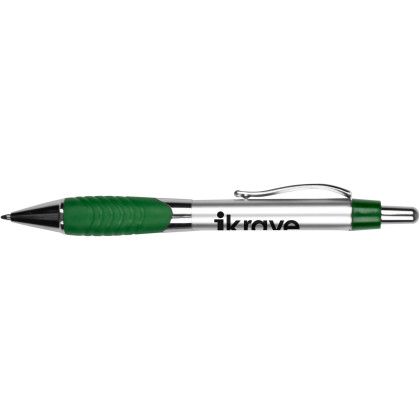 Custom Wolverine Metallic Gripper Pen - Silver Green Custom Wolverine Metallic Gripper Pen - Silver Green