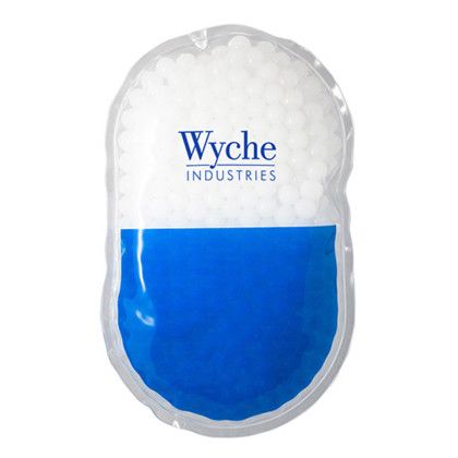 Custom Capsule Hot/Cold Pack - Blue With White 