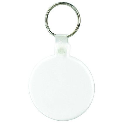 Soft Squeezable Round Key Tag - White