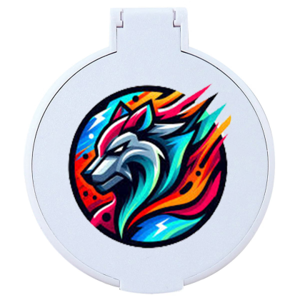 Custom Pocket Compact Mirror - Full Color - White 