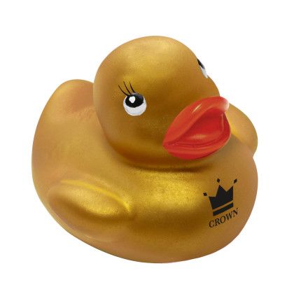 Imprinted Colorful 2" Rubber Ducks - Gold 