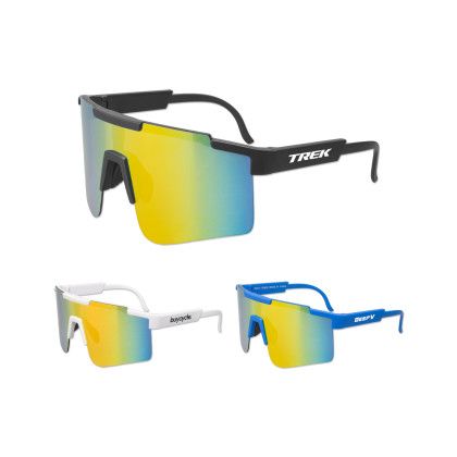 Custom Sport Mirror Lens Sunglasses - All Colors 