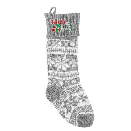 Custom Holiday Stocking - Gray