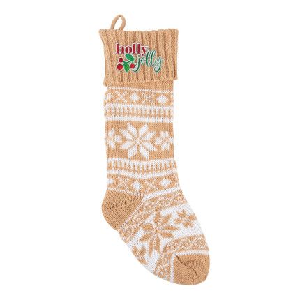 Custom Holiday Stocking - Tan