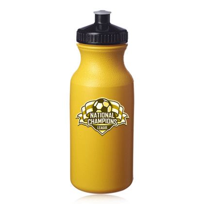 Custom 20 oz Water Bottles with Push Caps - Yellow
