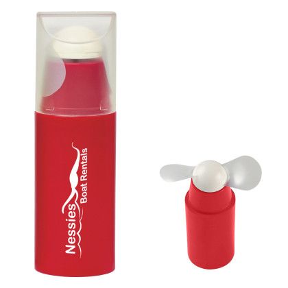 Custom Mini Fan with Removable Cap - Red