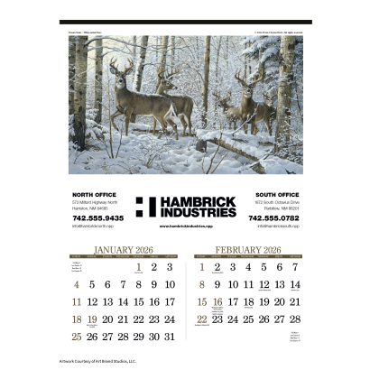 Custom Wildlife Art Calendar - Stapled Custom Wildlife Art Calendar - Stapled