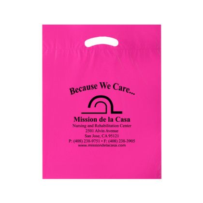 15"x19" Die Cut Bag with Gusset- Pink