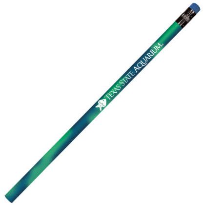 Custom Mood Pencil with Colored Erasers - Dark teal to green