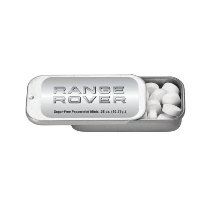 Custom Small Silver Rectangular Slider Tin with Mints