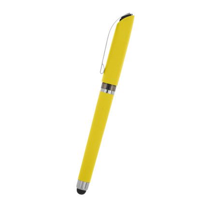 Custom Avendale Velvet Touch Stylus Gel Pen - Yellow Custom Avendale Velvet Touch Stylus Gel Pen - Yellow