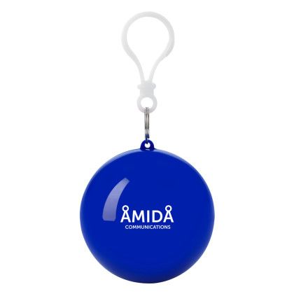 Poncho Ball Keychain | Promotional Poncho Giveaways - Blue