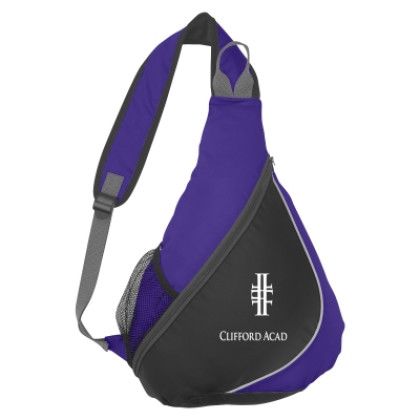Custom Color Accented Sling Backpack - Purple With Black 