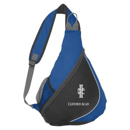 Custom Color Accented Sling Backpack - Royal Blue With Black 