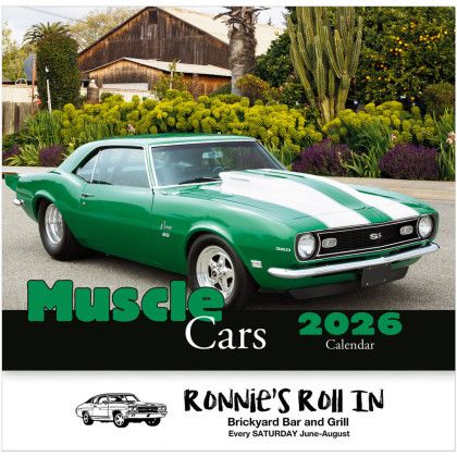 Custom Muscle Cars Wall Calendar - Stapled