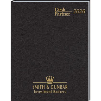Custom Monthly Desk Partner Stitched to Cover: 2026 - Black