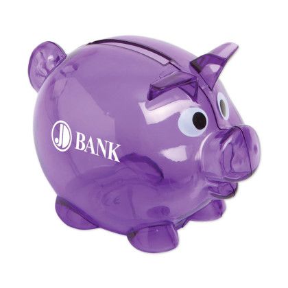 Custom Small Piggy Bank - Translucent purple