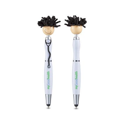 Custom Mop Topper Stethoscope Stylus Pen - White
