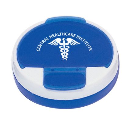 Custom Round Pill Holder - frost blue