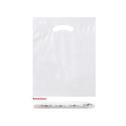Custom Biodegradable Fold Over Die Cut Bag - 12 x 16 - Clear