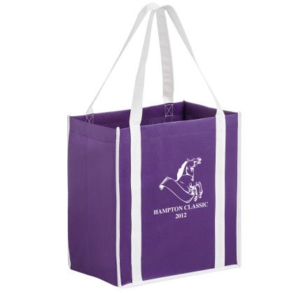 Custom Two Tone Tote Bag - Purple/White Custom Two Tone Tote Bag - Purple/White