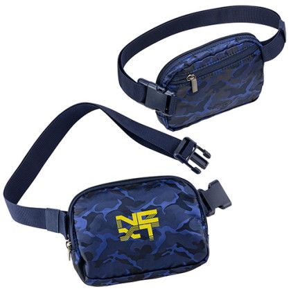 Custom AeroLoft Anywhere Unisex Belt Bag - Camouflage Blue 
