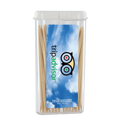 Custom Rectangular Flip-Top Mints and Toothpicks Custom Rectangular Flip-Top Mints and Toothpicks