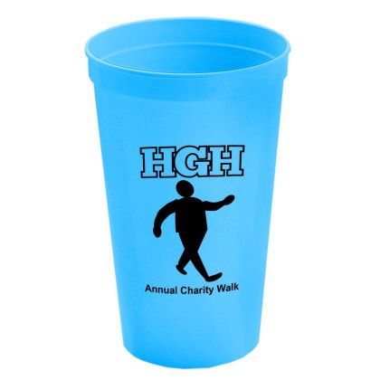 Custom Stadium Cup Smooth Sided 22 Oz - Cyan 
